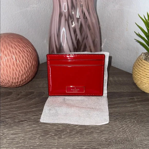 Kate Spade Glossy Red Card Case - Picture 1 of 10